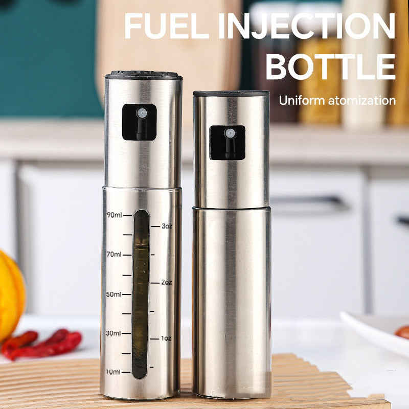 Stainless Steel Olive Oil Sprayer Bottle – High-Pressure Leakproof Fuel Spray Mister for Cooking & Barbecue