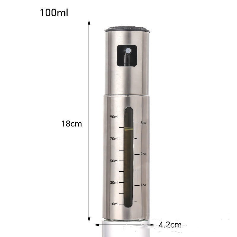 Stainless Steel Olive Oil Sprayer Bottle – High-Pressure Leakproof Fuel Spray Mister for Cooking & Barbecue