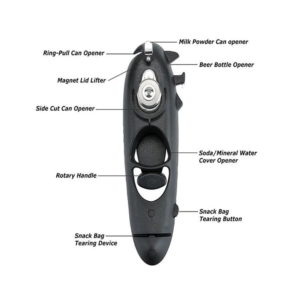 8-in-1 Multifunctional Manual Can Opener – Portable Jar, Bottle & Beer Opener Kitchen Tool