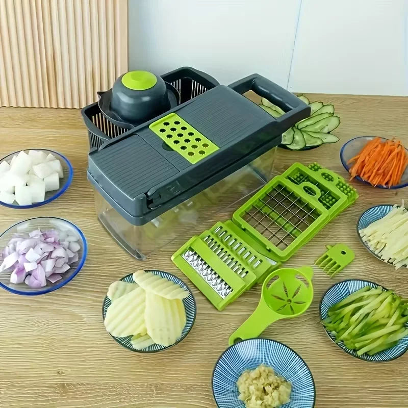 14-in-1 Vegetable Chopper & Food Dicer – Onion Slicer, Grater & Kitchen Cutter All-in-One Tool