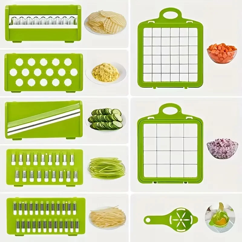 14-in-1 Vegetable Chopper & Food Dicer – Onion Slicer, Grater & Kitchen Cutter All-in-One Tool
