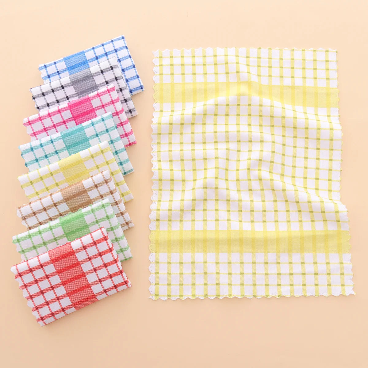 6pcs/12pcs Modern Printed Checkered Dish Towels, Scouring Pads, Kitchen Towels, Super Soft with Strong Absorbency Kitchen Towels