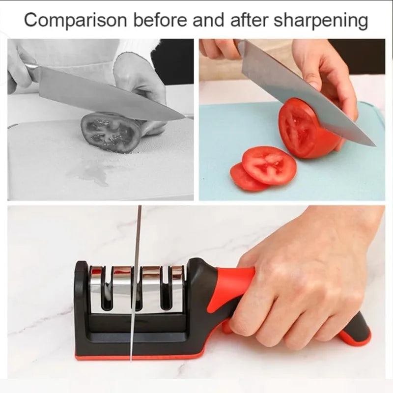 3-Stage Knife Sharpener Set | Diamond & Ceramic Rods for Kitchen & Outdoor Knives