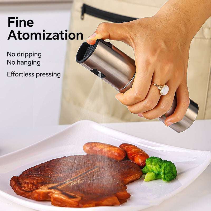 Stainless Steel Olive Oil Sprayer Bottle – High-Pressure Leakproof Fuel Spray Mister for Cooking & Barbecue
