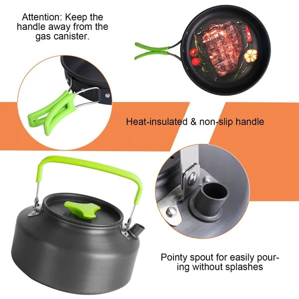 16Pcs Camping Cooking Ware Set Camping Stove Cookware Kit